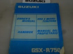 MANUALE USO MANUTENZIONE SUZUKI GSX-R750